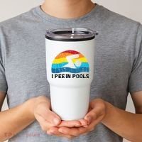 I Pee In Pools Funny Swimmer Swimming Coach Player Tumbler thumb 2