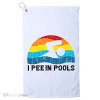 I Pee In Pools Funny Swimmer Swimming Coach Player Golf Towel thumb 0