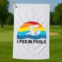I Pee In Pools Funny Swimmer Swimming Coach Player Golf Towel thumb 1