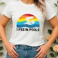 I Pee In Pools Funny Swimmer Swimming Coach Player Women's T-Shirt thumb 2
