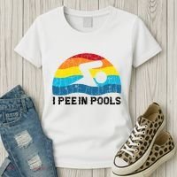 I Pee In Pools Funny Swimmer Swimming Coach Player Women's T-Shirt thumb 3
