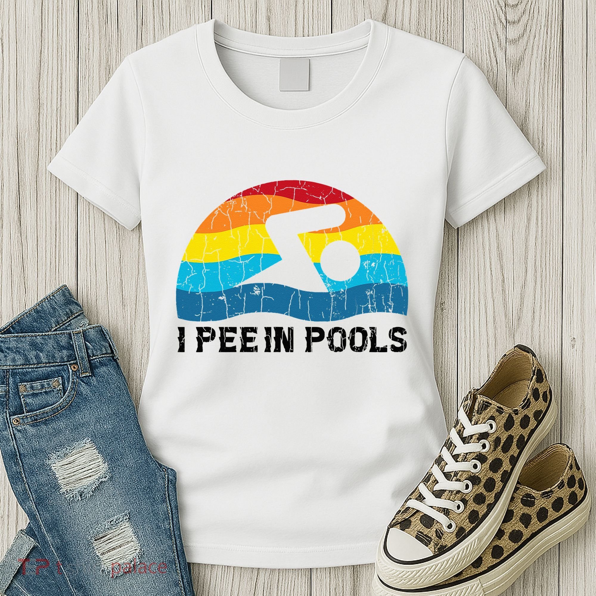 I Pee In Pools Funny Swimmer Swimming Coach Player Women's T-Shirt
