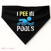 I Pee In Pools Funny Swimming Sayings Summer USA-Made Doggie Bandana thumb 0