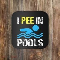 I Pee In Pools Funny Swimming Sayings Summer Coaster thumb 0