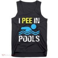 I Pee In Pools Funny Swimming Sayings Summer Tank Top thumb 0
