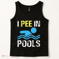 I Pee In Pools Funny Swimming Sayings Summer Tank Top thumb 2