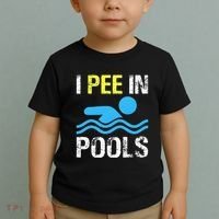 I Pee In Pools Funny Swimming Sayings Summer Toddler T-Shirt thumb 2