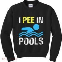 I Pee In Pools Funny Swimming Sayings Summer Kids Sweatshirt thumb 0