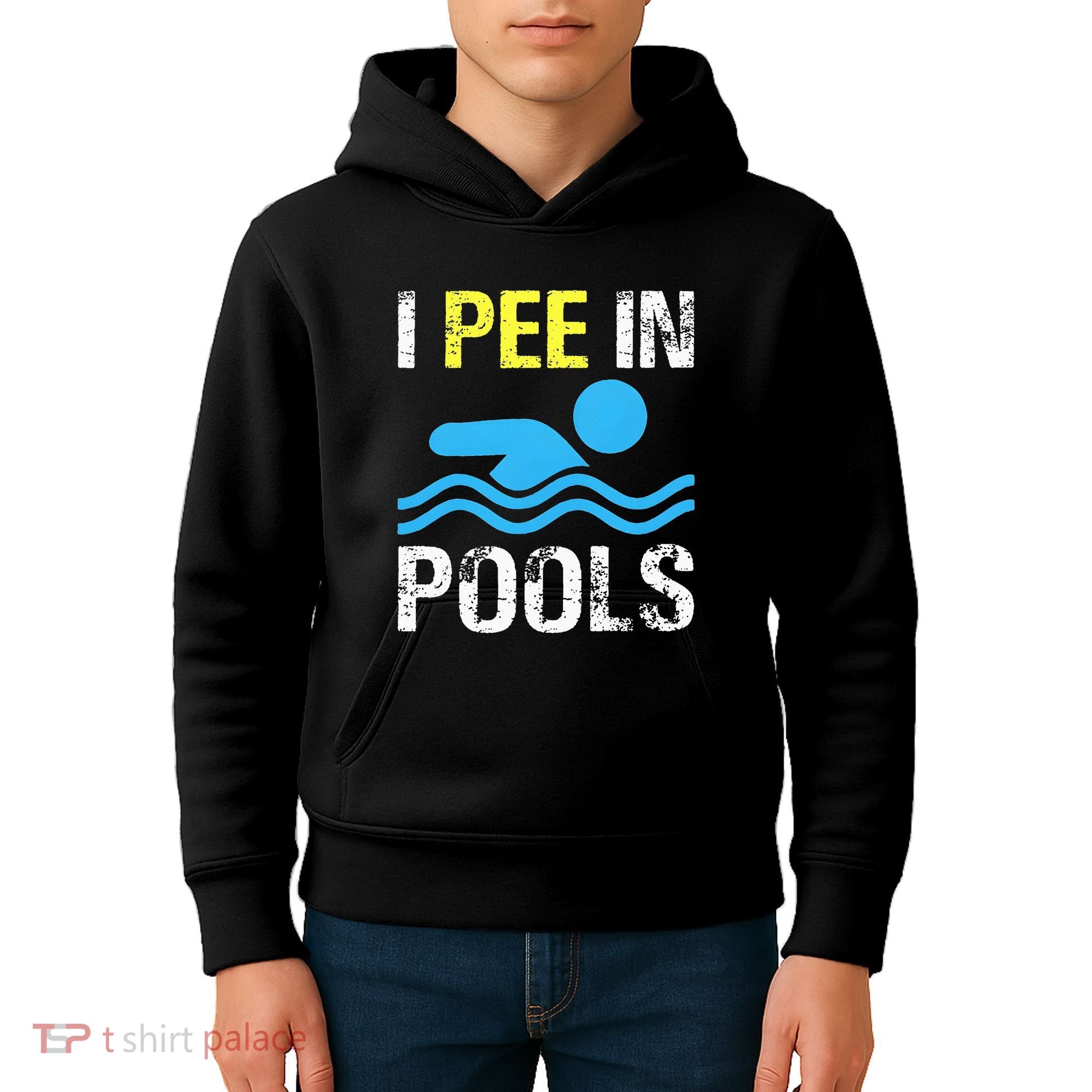 I Pee In Pools Funny Swimming Sayings Summer Kids Hoodie