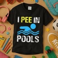 I Pee In Pools Funny Swimming Sayings Summer Kids T-Shirt thumb 3