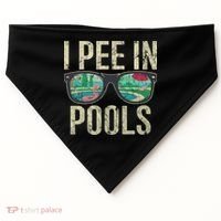 I Pee In Pools Glasses Summer Vacation Funny USA-Made Doggie Bandana thumb 0