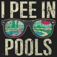 I Pee In Pools Glasses Summer Vacation Funny Beanie thumb 2