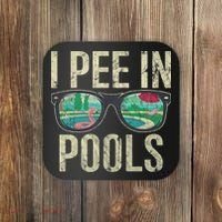 I Pee In Pools Glasses Summer Vacation Funny Coaster thumb 0