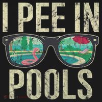 I Pee In Pools Glasses Summer Vacation Funny Coaster thumb 2