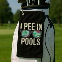 I Pee In Pools Glasses Summer Vacation Funny Golf Towel thumb 2