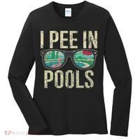 I Pee In Pools Glasses Summer Vacation Funny Women's Long Sleeve Shirt thumb 0