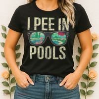 I Pee In Pools Glasses Summer Vacation Funny Women's T-Shirt thumb 2