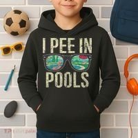 I Pee In Pools Glasses Summer Vacation Funny Kids Hoodie thumb 2