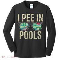 I Pee In Pools Glasses Summer Vacation Funny Kids Long Sleeve Shirt thumb 0