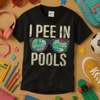 I Pee In Pools Glasses Summer Vacation Funny Kids T-Shirt thumb 3