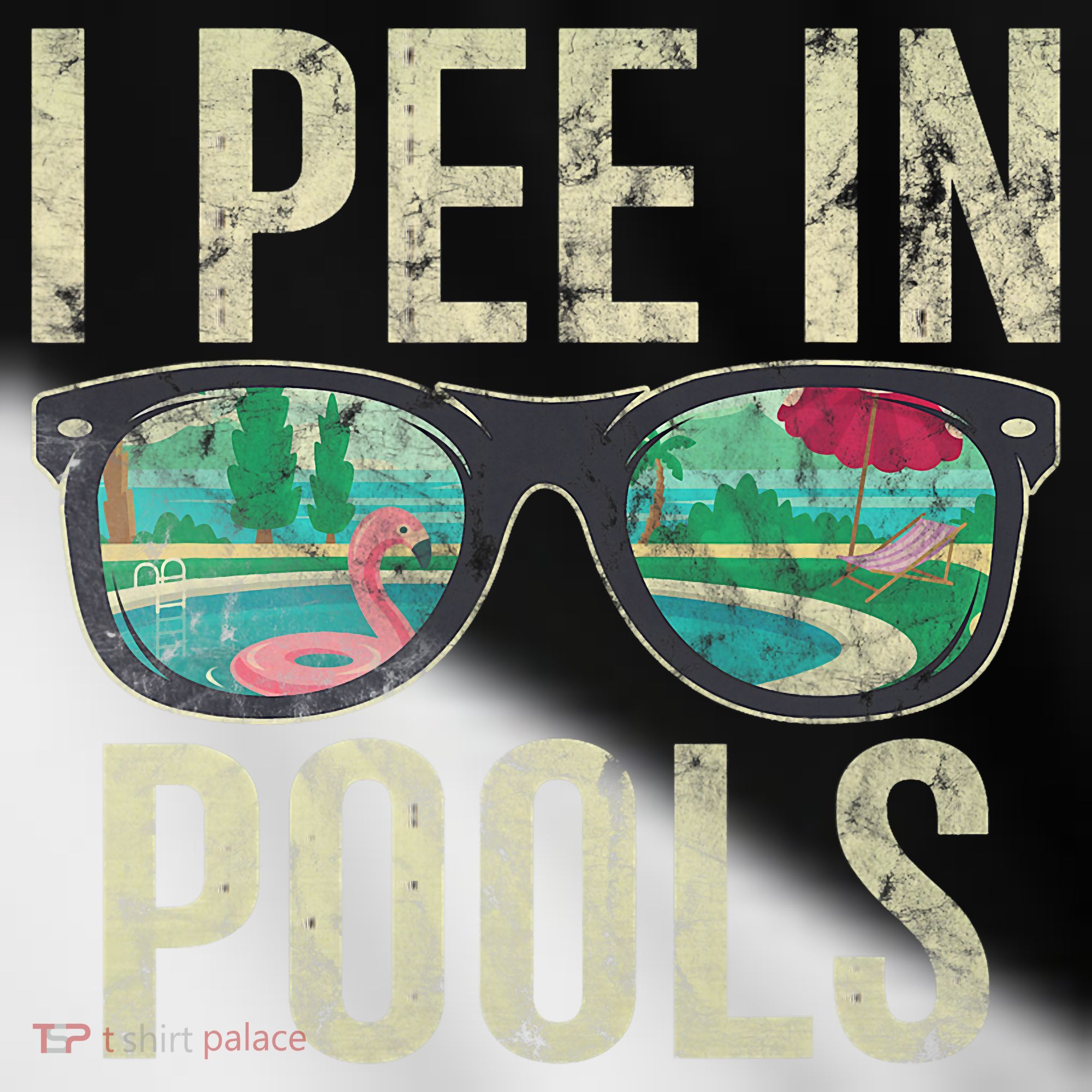 I Pee In Pools Glasses Summer Vacation Funny Toddler Fine Jersey T-Shirt