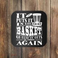 It Puts It In The Basket Disc Golf Player Disc Golfer Coaster thumb 0