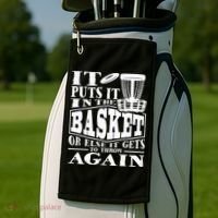 It Puts It In The Basket Disc Golf Player Disc Golfer Golf Towel thumb 2