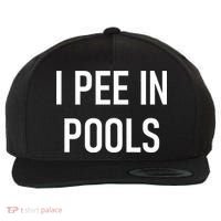 I Pee In Pools Funny Jokes Sarcastic Sayings Wool Snapback Cap thumb 0