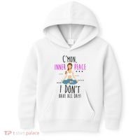 Inner Peace I Don't Have All Day Funny Yoga Kids Hoodie thumb 0