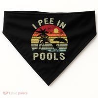 I Pee In Pools Sarcastic Sayings For Pools Lovers Retro USA-Made Doggie Bandana thumb 0