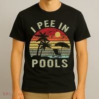 I Pee In Pools Sarcastic Sayings For Pools Lovers Retro T-Shirt thumb 3