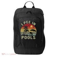 I Pee In Pools Sarcastic Sayings For Pools Lovers Retro City Backpack thumb 0