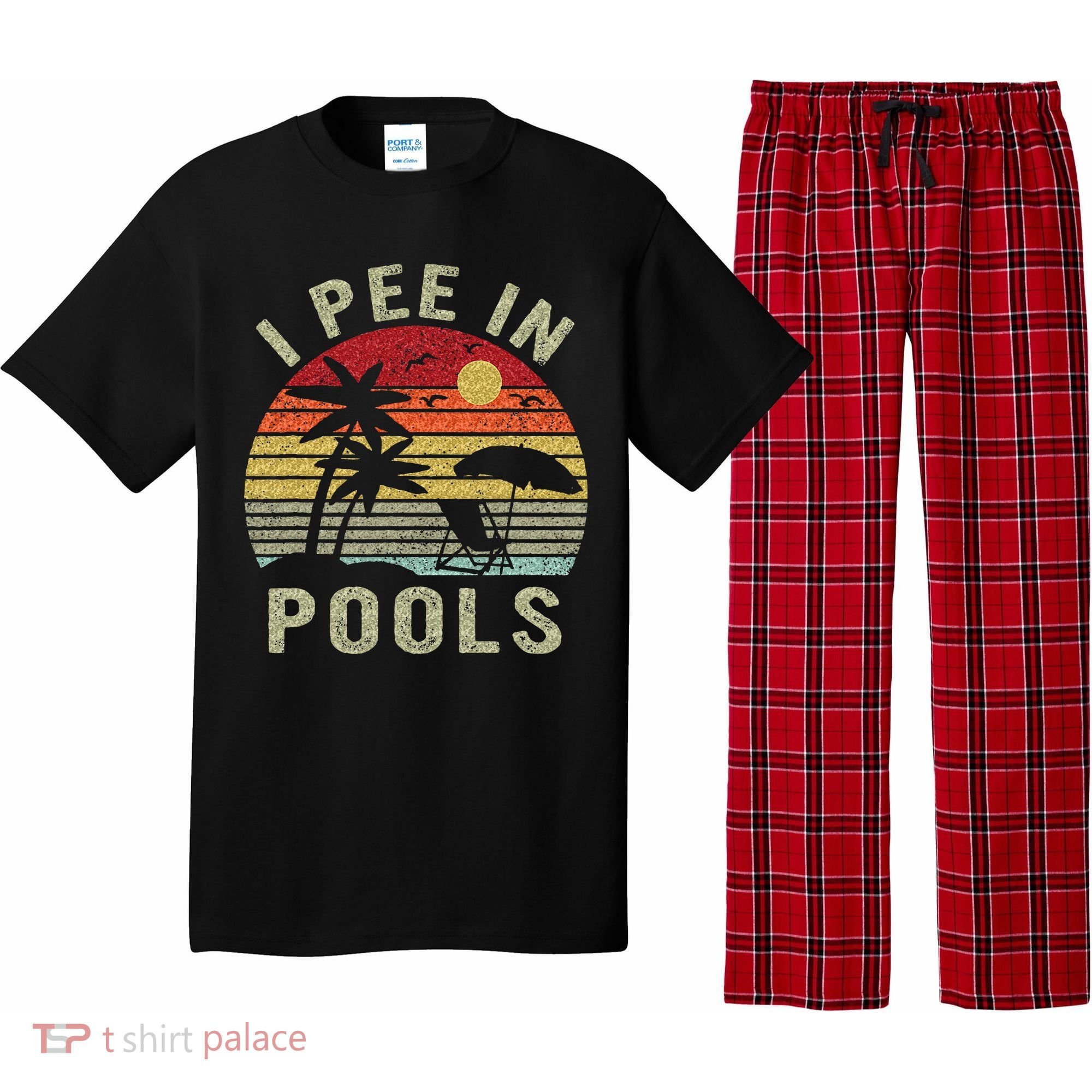 I Pee In Pools Sarcastic Sayings For Pools Lovers Retro Pajama Set