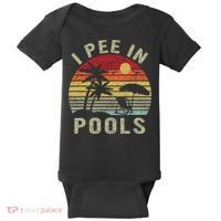 I Pee In Pools Sarcastic Sayings For Pools Lovers Retro Baby Bodysuit thumb 0