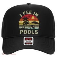 I Pee In Pools Sarcastic Sayings For Pools Lovers Retro Hat thumb 0