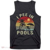 I Pee In Pools Sarcastic Sayings For Pools Lovers Retro Tank Top thumb 0