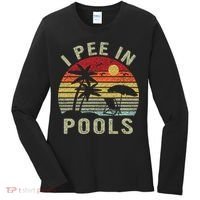 I Pee In Pools Sarcastic Sayings For Pools Lovers Retro Women's Long Sleeve Shirt thumb 0