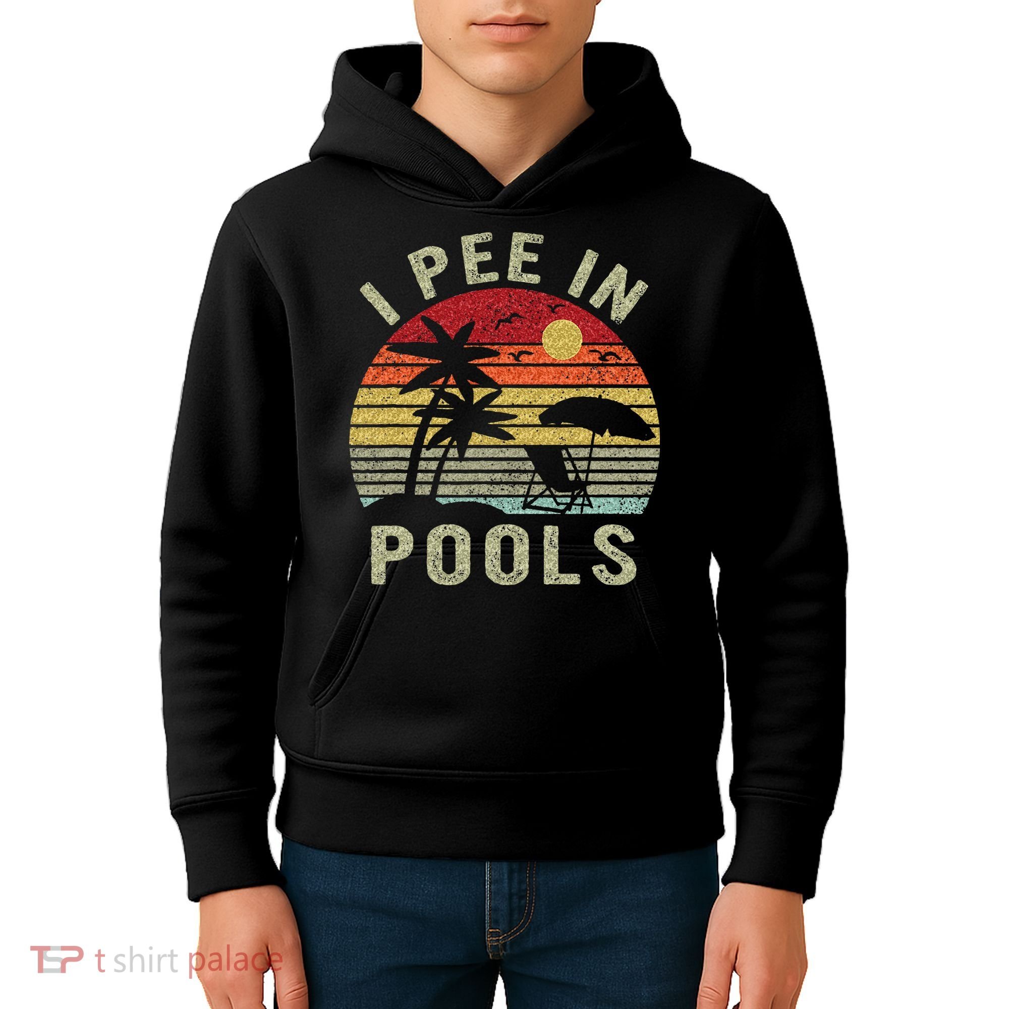 I Pee In Pools Sarcastic Sayings For Pools Lovers Retro Kids Hoodie