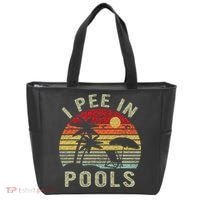 I Pee In Pools Sarcastic Sayings For Pools Lovers Retro Tote Bag thumb 0