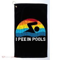 I Pee In Pools Funny Swimmer Swimming Coach Golf Towel thumb 0