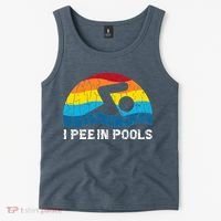 I Pee In Pools Funny Swimmer Swimming Coach Tank Top thumb 2