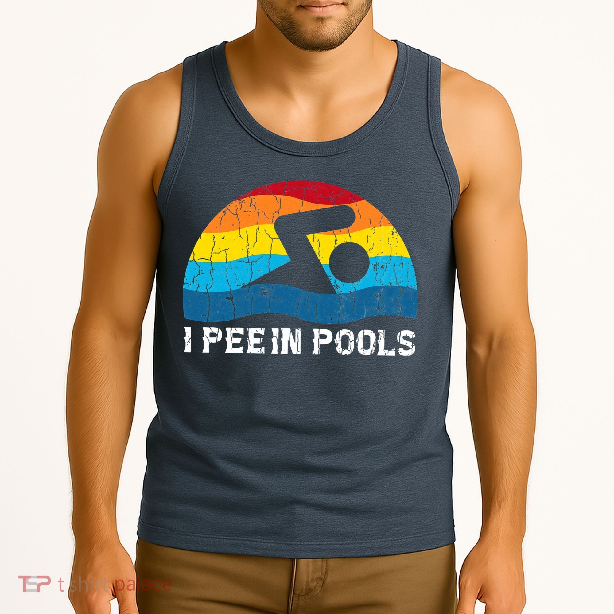 I Pee In Pools Funny Swimmer Swimming Coach Tank Top