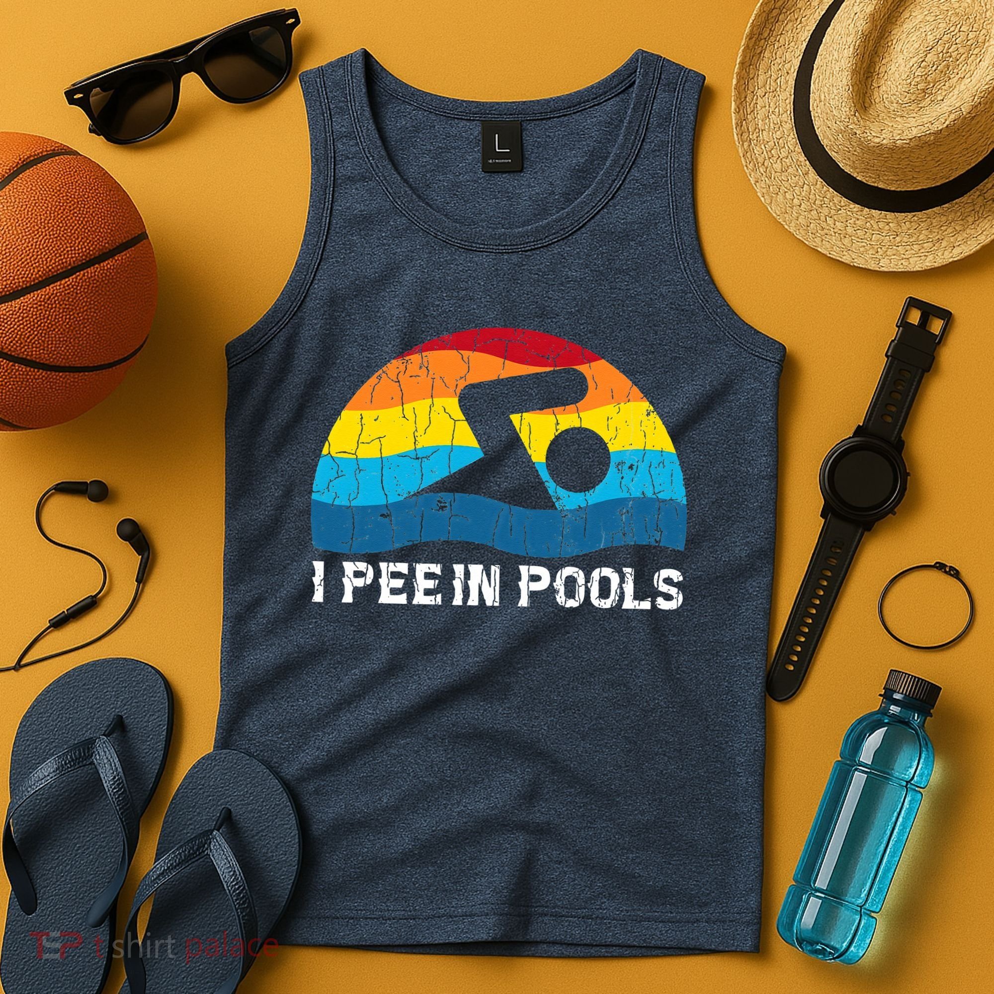 I Pee In Pools Funny Swimmer Swimming Coach Tank Top