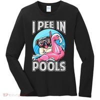 I Pee In Pools Funny Dog Swimming Pool Jokes Women's Long Sleeve Shirt thumb 0