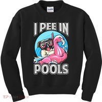 I Pee In Pools Funny Dog Swimming Pool Jokes Kids Sweatshirt thumb 0