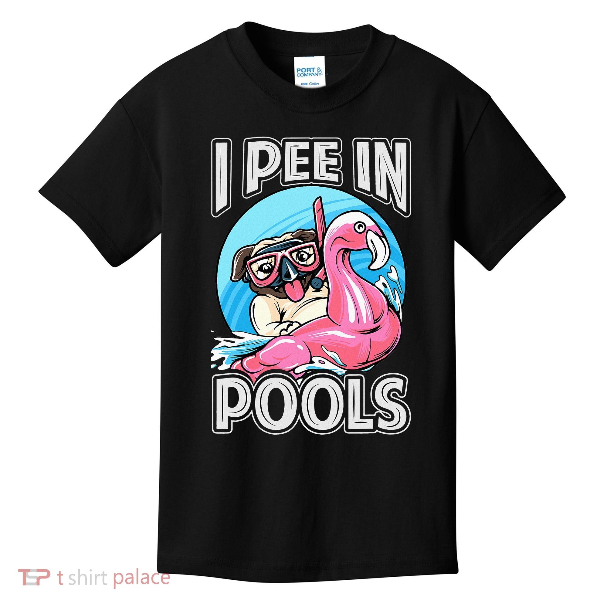 I Pee In Pools Funny Dog Swimming Pool Jokes Kids T-Shirt