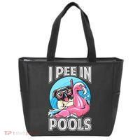 I Pee In Pools Funny Dog Swimming Pool Jokes Tote Bag thumb 0