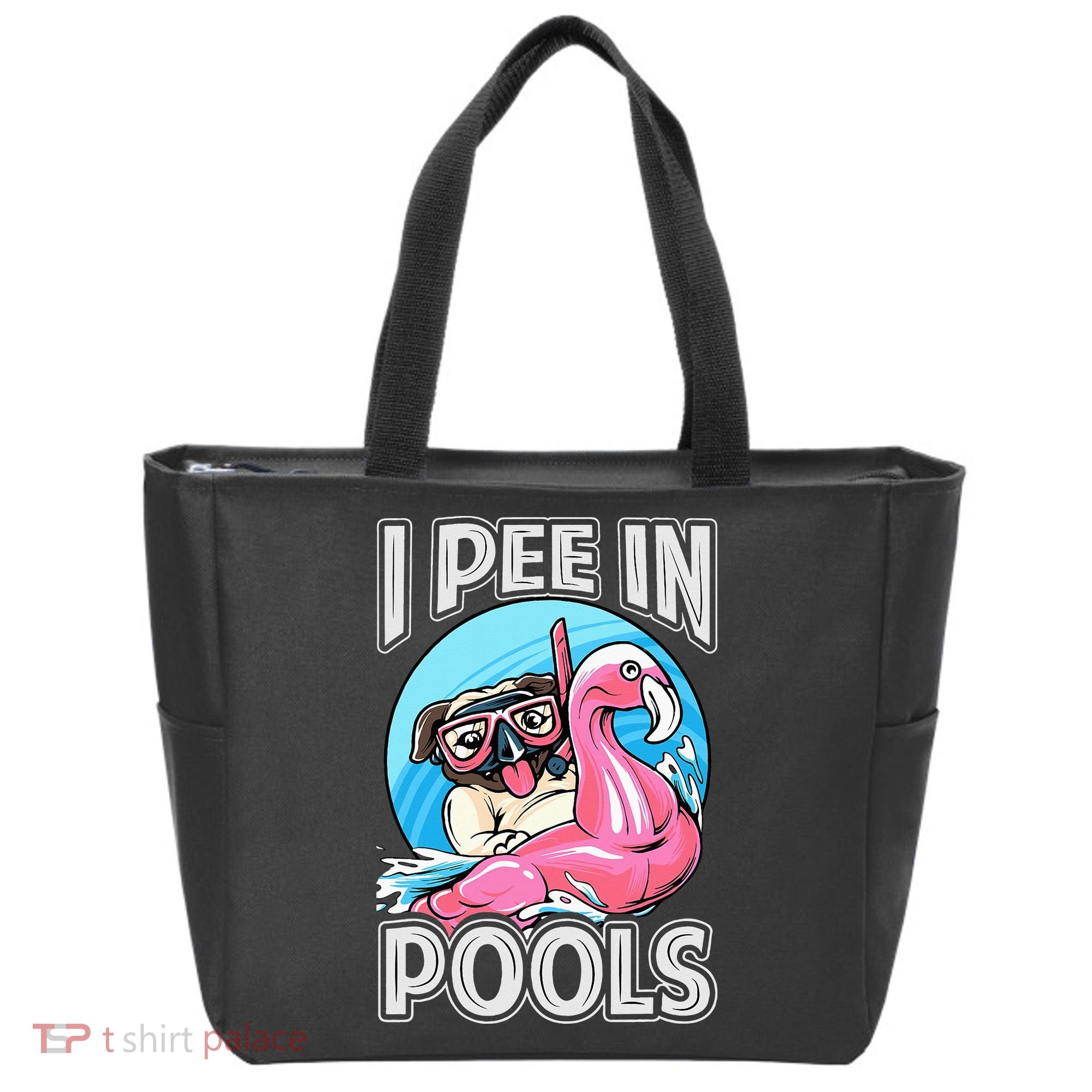 I Pee In Pools Funny Dog Swimming Pool Jokes Tote Bag