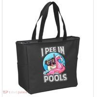 I Pee In Pools Funny Dog Swimming Pool Jokes Tote Bag thumb 2