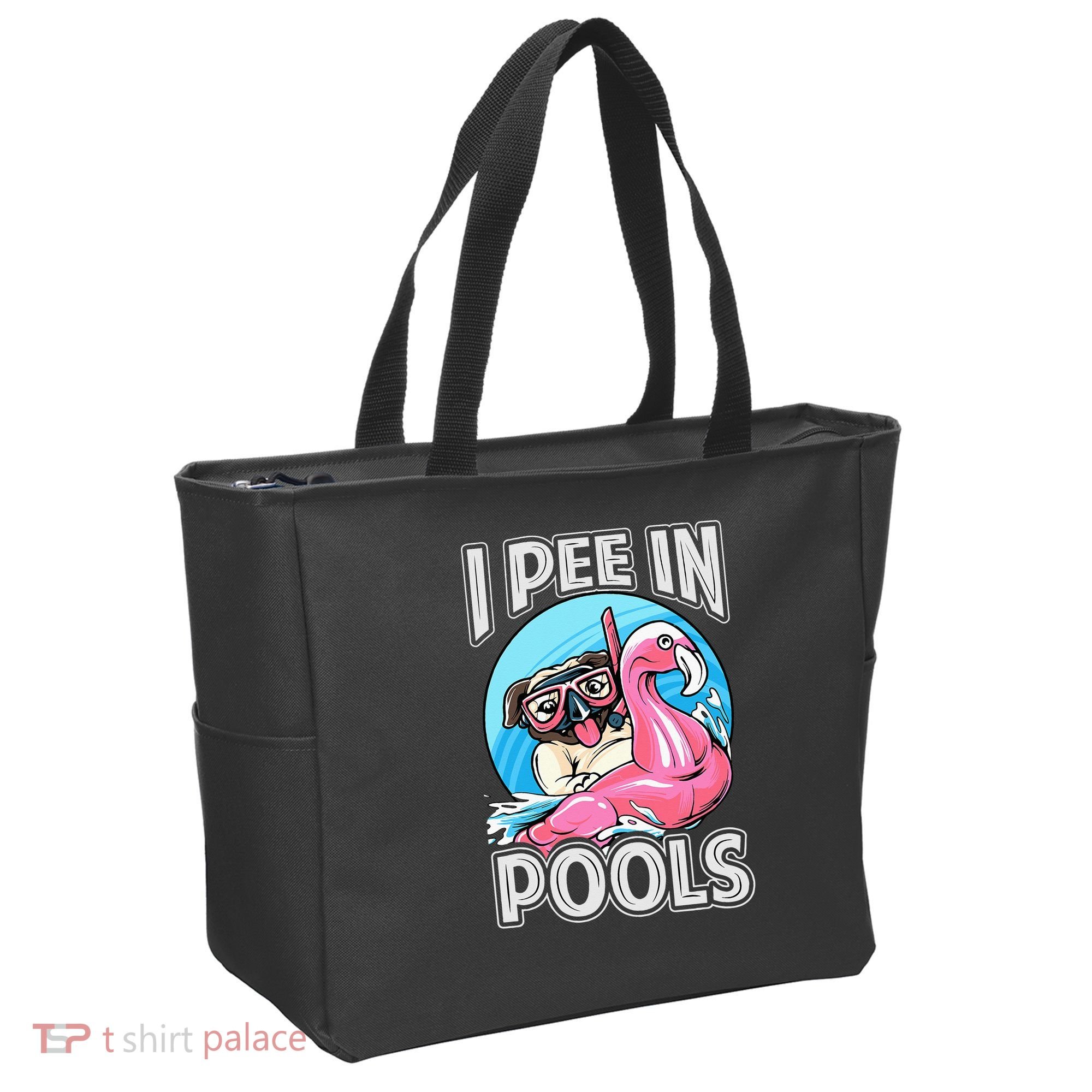 I Pee In Pools Funny Dog Swimming Pool Jokes Tote Bag